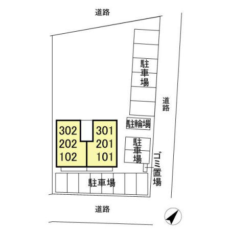ファミールフラッツ若葉町の区画図