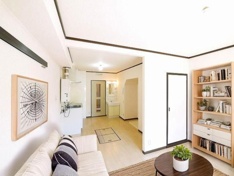 小河ハイツの居間・リビング|CGで家具等を配置したもので家具等は含まれません
