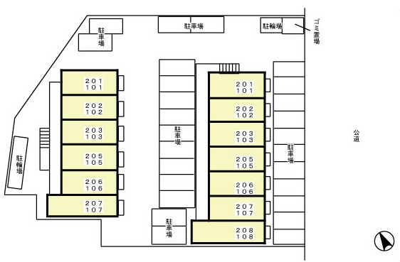 ヴァンヴェールＢ棟の区画図
