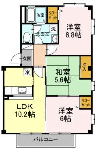 【間取り】 | フォブール当新田Ａ