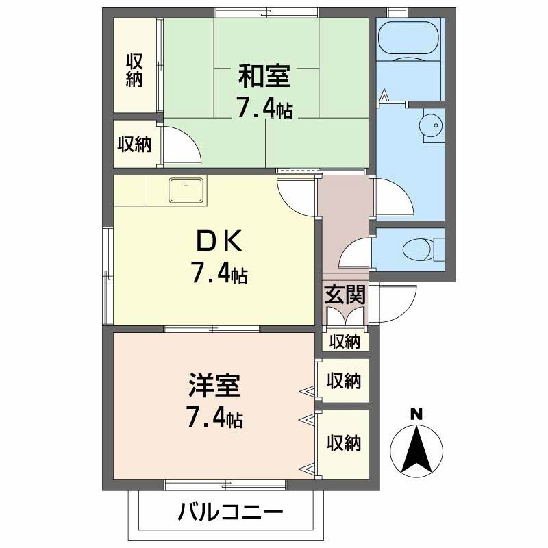 ディアス中筋の間取り|日当たり良好♪