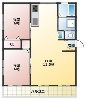 高洲マンションの間取り
