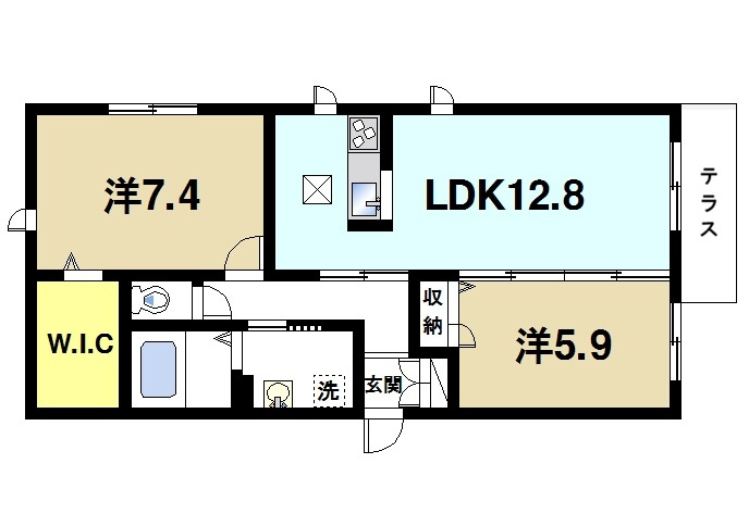 ルミエール　ウエストの間取り|3LDKの間取り
