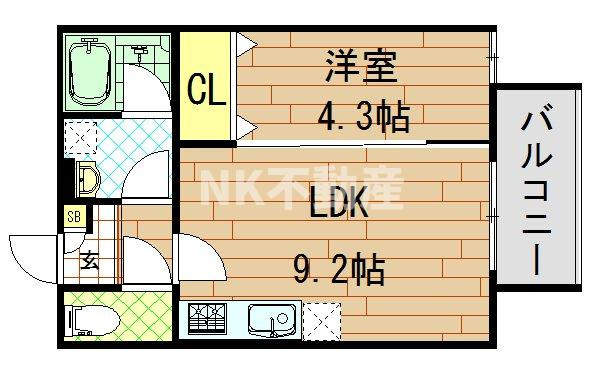 【間取り】 | Casa di lapin(カーサ ドゥ ラパン）(徳庵賃貸） | 間取りです