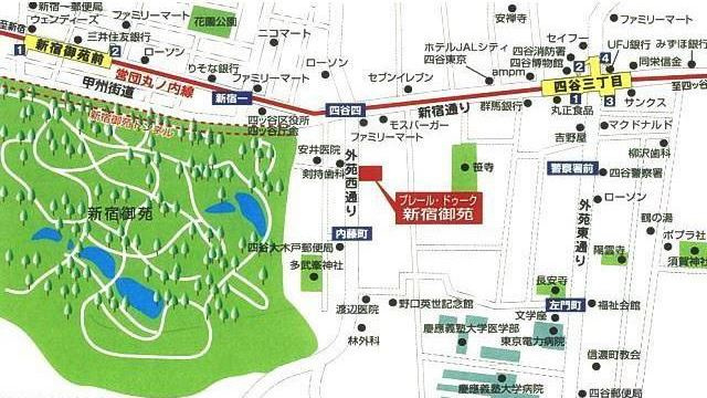 プレール・ドゥーク新宿御苑の地図|案内図