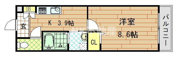 【間取り】 | カーサビアンコ（河内永和賃貸）