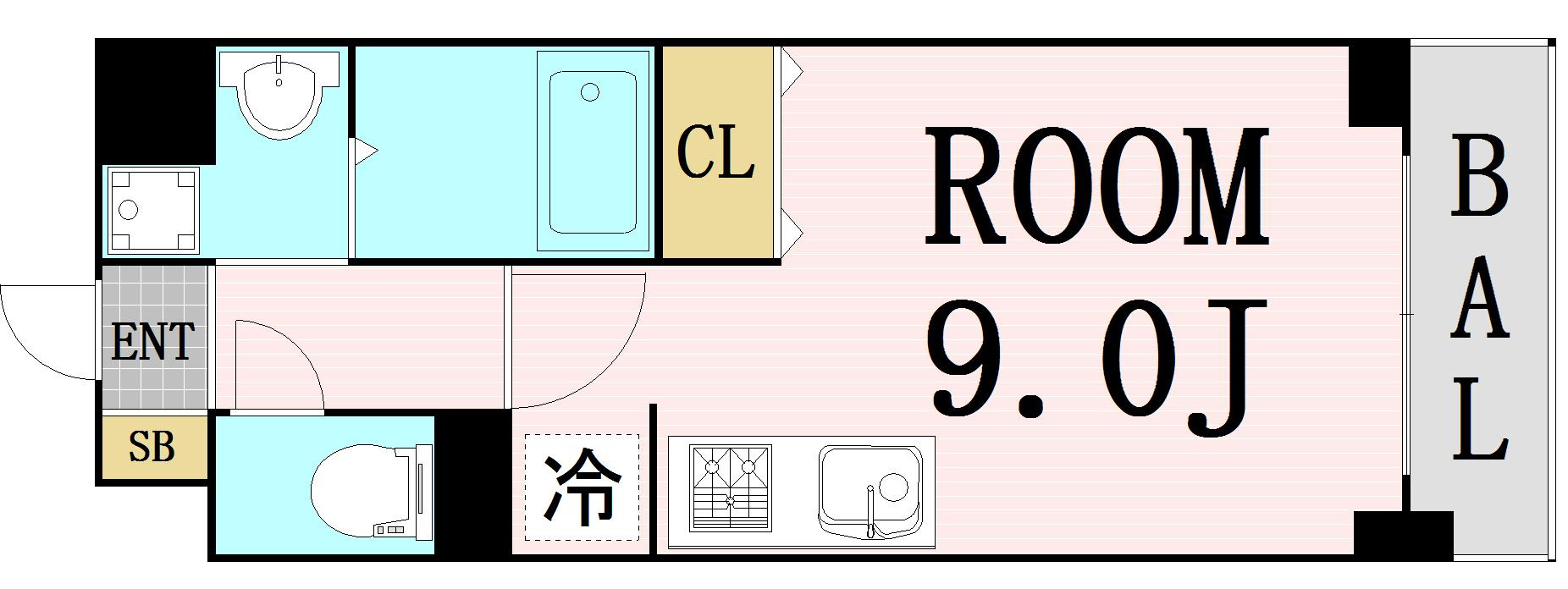 プロシード梅田西アヴァンセ　仲介手数料無料の間取り