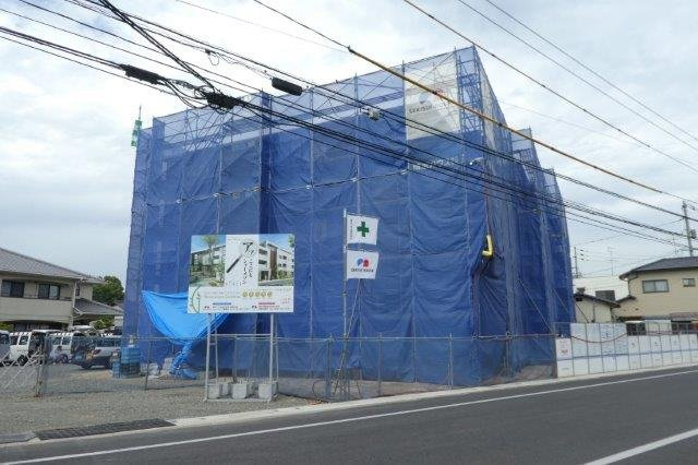倉敷市羽島の事務所の外観|建築現場