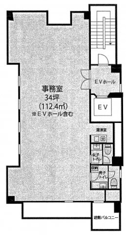 中央区新川２丁目の事務所の間取り