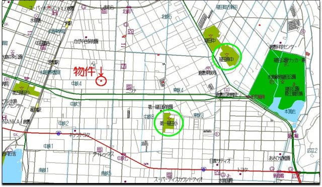 倉敷市中畝４丁目　売地の地図