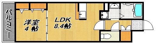 エストレーア薬院の間取り|エストレーア薬院 （1LDK）