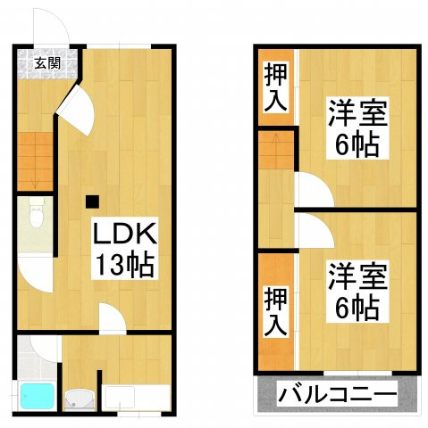 【間取り】 | 堺市東区日置荘西町7丁貸家