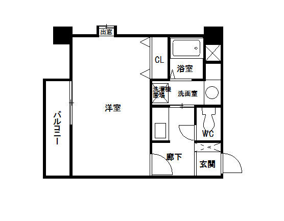 ルレーヴ薬院の間取り|ル・レーヴ薬院（1K)