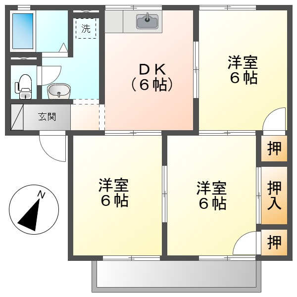 ハッピネス三宅Ａの間取り