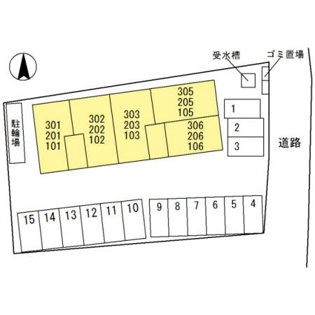 ラフィーネ亀山の区画図