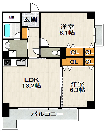 メイプルコート宝塚の間取り