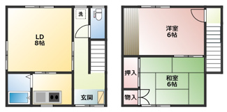 【間取り】 | 小笠原アパート(一心院南)