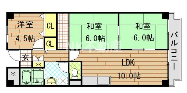 【間取り】 | アバ・ハイム西村（長瀬賃貸） | 間取りです