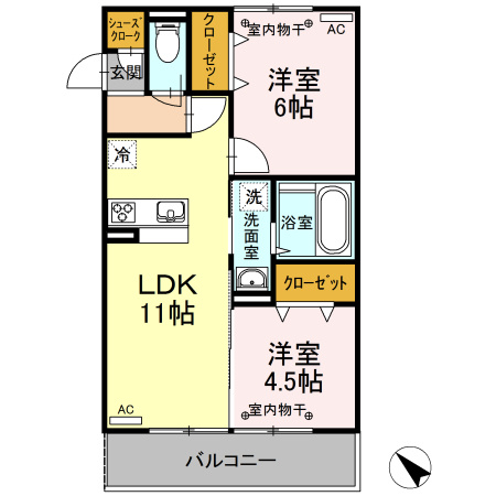 プラネージュⅡの間取り