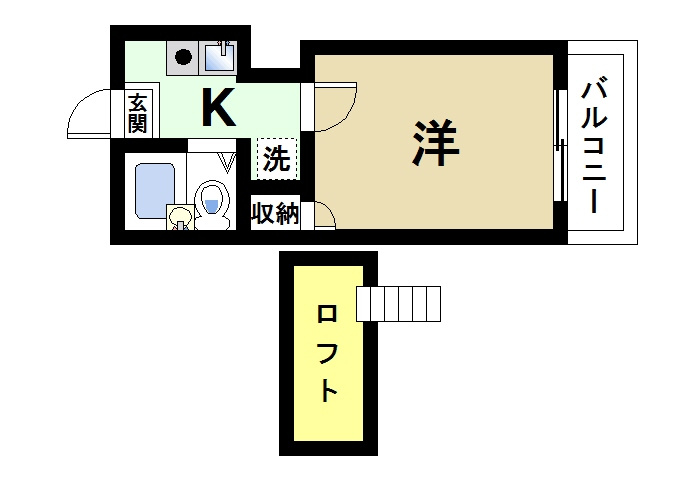 桜井第6マンションの間取り|ロフト付き