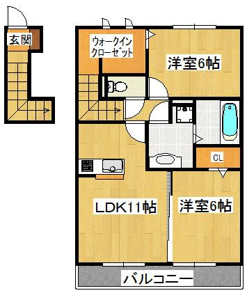 シエル　エトワールＡの間取り