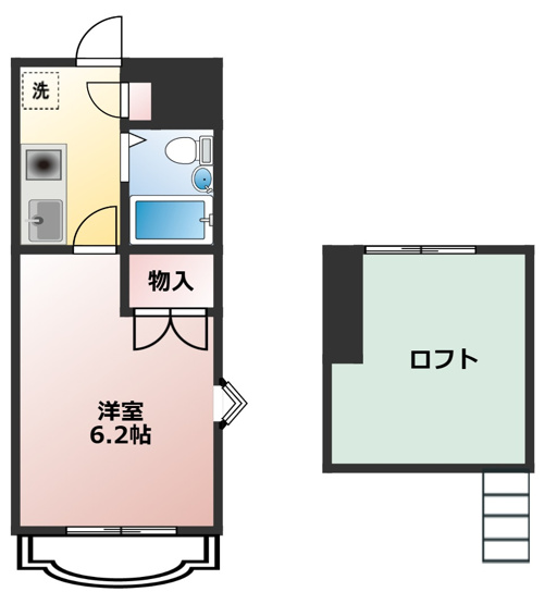 【間取り】 | シティパレス関間6