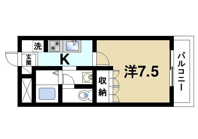ベル・グラースの間取り|使いやすい間取りの単身者向けマンションです