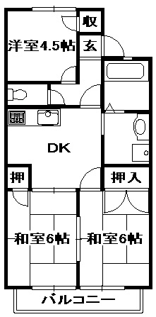 【間取り】 | パークヒルズ三輪 | 間取りです