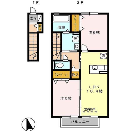 グランディールBの間取り
