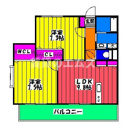 【間取り】 | プレジールカヤシマ弐番館の間取り