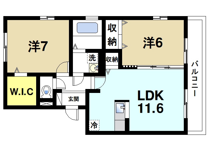 メゾン　エスポワールの間取り|快適にで生活ができるファミリータイプの間取りです