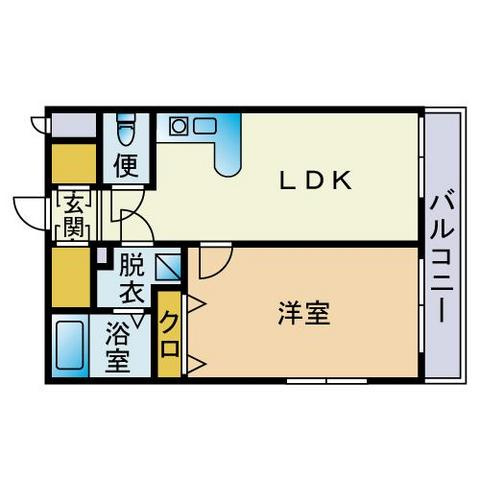 ロマネスク天神アネックスの間取り|ロマネスク天神アネックス (1LDK）