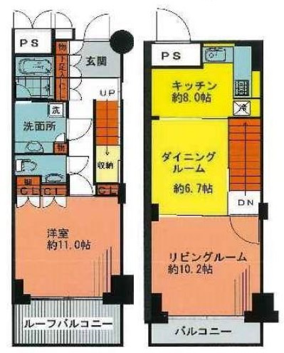 千代田区神田神保町２丁目の賃貸マンションの間取り