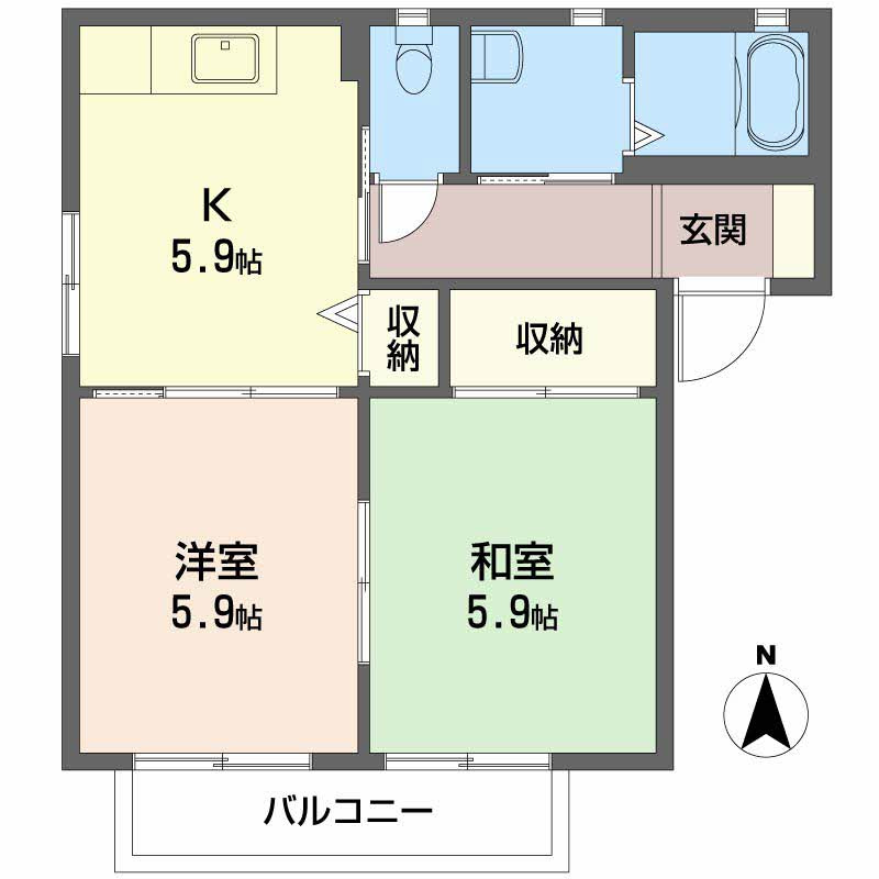 テンダーヴィラB棟の間取り