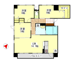 【間取り】 | ビバリースクエア老松