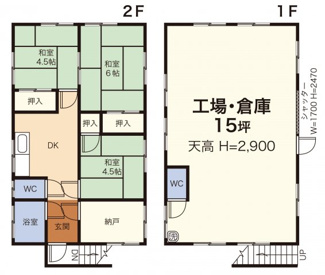 【間取り】 | 新吉田町住居付貸工場・貸倉庫 | 平面図