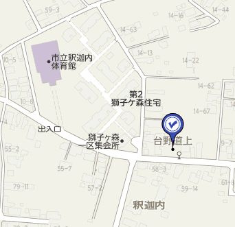 【地図】 | 大館市釈迦内字台野道上9-1・売地