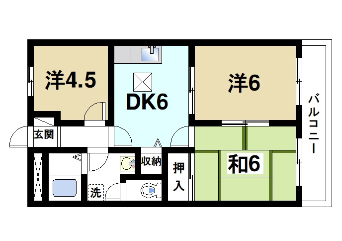 サンフィットラブリーの間取り|3DKの間取り