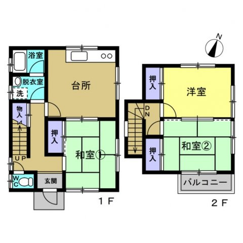 知多市八幡字東水代の一戸建ての間取り