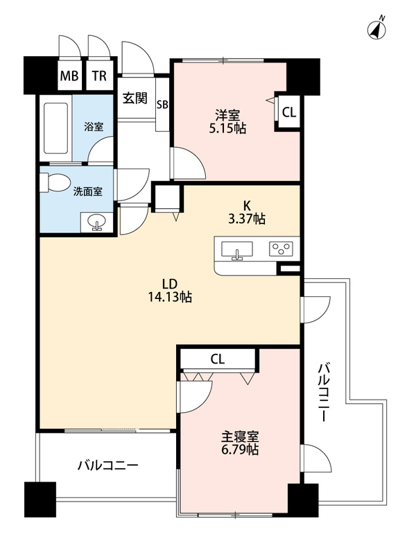 クレアウォーターマーク　12階の間取り