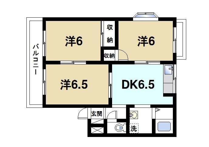 ヴィラ住吉の間取り|部屋数に余裕があるファミリータイプの間取りです