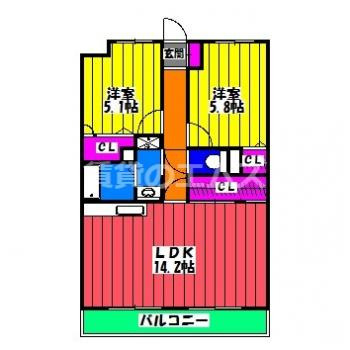 【間取り】 | エルシャトー南福岡 | エルシャトー南福岡の間取り