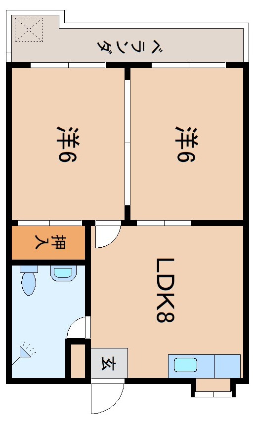 島尻郡八重瀬町字長毛のアパートの間取り