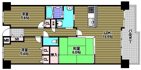 ライオンズマンション金剛の間取り
