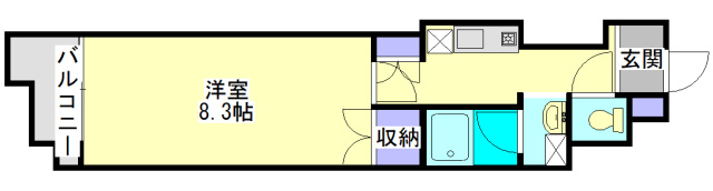 MJ上町第一の間取り|２号室