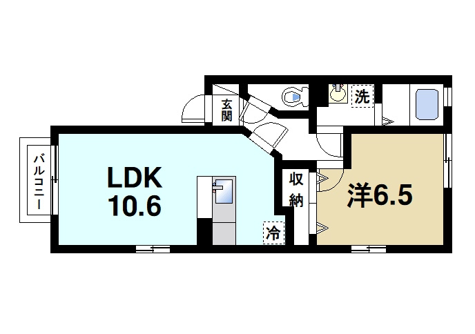 グランシャリオ（八条）の間取り|単身様にもおススメのゆったりとした間取り。