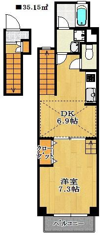 【間取り】 | コンフォース | ＤＫ上部はロフトになっています