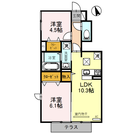 エソラソレーユ田寺東の間取り