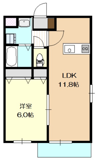 【間取り】 | カサグランデM | 家具などレイアウトしやすい間取りのお部屋です。