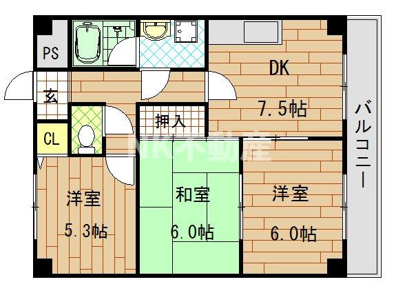 【間取り】 | 鴻池クレスト（鴻池新田賃貸） | 間取りです